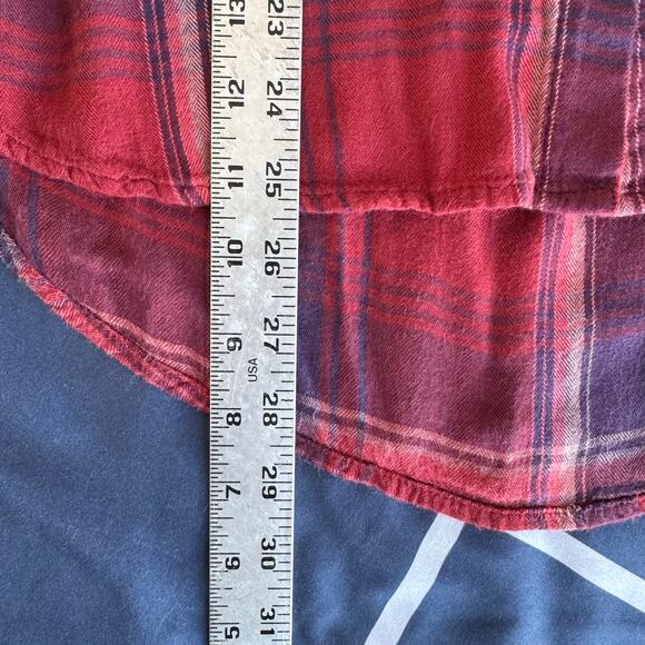 Jessica Simpson Red Plaid Button-Up Shirt - Size M - Picture 4 of 7